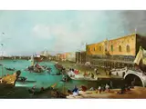 Vedute mit Dogenpalast und Piazetta by Giuseppe Ponga, oil on canvas, sold Sep 2024