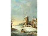 J., 1831 – 1894 Winterliche Landschaft by Leendert Springer d. J., oil on canvas, sold Mar 2026