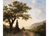 Romantische Andacht by Alexandre Calame, oil on canvas, sold Mar 2024