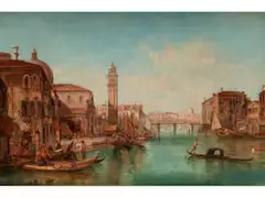 Blick Über den Canal Grande in Venedig by David Roberts, oil on canvas, sold Sep 2020