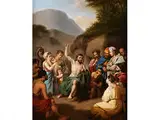Die Predigt des Heiligen Johannes Baptist by Jules-Claude Ziegler, oil on canvas, offered Jul 2015