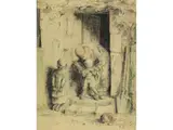Maternelle by Jean-François Millet, chalk, offered Dec 2020