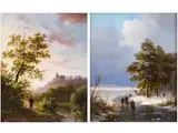 Winterlandschaft bei Kleve mit Schlittenschuhläufern by Johann Bernhard Klombeck, oil on panel, sold Sep 2024