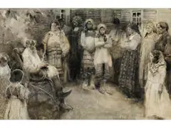 Tolstoi im Kreis Seiner Landsleute by Francesco Paolo Michetti, oil on canvas, offered Mar 2026
