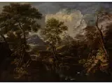 Landschaft mir Figuren by Giuseppe Zola, 1672 Brescia - 1743 Ferrara, oil on canvas, offered Dec 2015