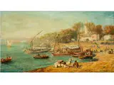 Orientalische Hafenbucht by Orientalist des 19. Jahrhunderts, oil on canvas, offered Sep 2015