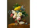 Stillleben mit Blumen by Anthonis Obermann, oil on canvas, offered Jun 2024