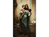 Mutter mit Kind in Orientalischem Interieur by Agapit Stevens, oil on canvas, offered Sep 2020