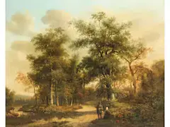 Waldlandschaft mit Figuren by Barend Cornelis Koekkoek, oil on canvas, offered Jun 2026