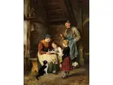 Katzenmütter by Wilhelm Schütze, oil on canvas, sold Dec 2024