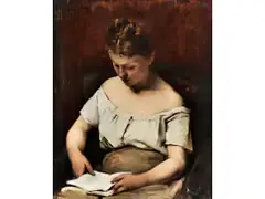 Lesendes Mädchen by John Byam Liston Shaw, oil on canvas, offered Sep 2025