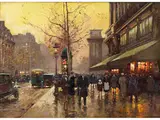 Bewegtes Treiben im Abendlichen Paris by Édouard Cortès, oil on canvas, sold Mar 2023