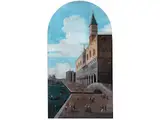 Venedigvedute mit dem Palazzo Ducale und dem Campanile by Gaetano Fasanotti, oil on copper, sold Mar 2026