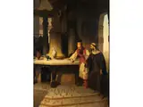 Der Perserkönig Kyros Fragt den Jüdischen Propheten Daniel Warum er Nicht Auch das Kultbild der Gottes bel Verehre by Carlo De Notaris, oil on canvas, sold Dec 2024
