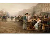 Markt in Wien by Emil Barbarini, oil on panel, sold Dec 2015