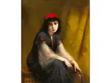 Junge Algerische Tamburinspielerin by Charles Zacharie Landelle, oil on canvas, offered Jun 2024