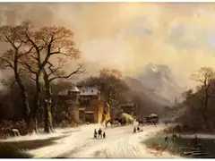 Winterlandschaft by Anton Doll, oil on canvas, offered Sep 2020