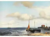Angelegte Boote in der Brandung by Louis Meijer, oil on canvas, offered Sep 2025