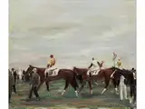 Vor dem Rennen by Otto Dill, oil on canvas, sold Mar 2023