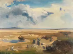 Ebene in Griechenland by Carl Rottmann, oil on board, offered Mar 2024