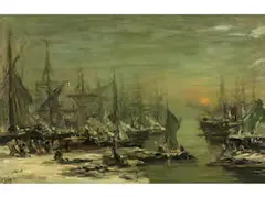 Untitled by Louis Apol, oil on board, sold Apr 2022