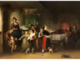 Das Festmahl by Jakob Grünenwald, oil on canvas, sold Mar 2025