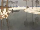 Winter an der Erft by Max Clarenbach, oil on canvas, offered Dec 2025