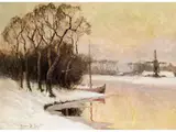 Winterliche Flusslandschaft by Gustave De Smet, oil on canvas, offered Mar 2026