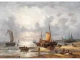 Der Angelandete Fischfang by George Wilhelm Opdenhoff, oil on canvas, offered Jun 2024