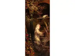 Am Brunnen im Klostergarten by Ferdinand Keller, oil on canvas, offered Jun 2016
