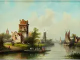 Niederländische Landschaft mit Windmühle by Jan Jacob Coenraad Spohler, oil on panel, offered Dec 2018