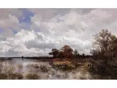 Die Rast am see by Joseph Wenglein, oil on canvas, offered Jun 2025