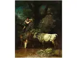 Beim Tränken der Kühe by Friedrich Voltz, 1817 Nördlingen – 1886 München, oil on canvas, offered Sep 2017