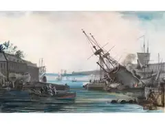 Das Arsenal von Brest by Alexandre Jean Noël, watercolor, offered Jun 2023