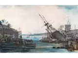 Das Arsenal von Brest by Alexandre Jean Noël, watercolor, offered Jun 2023
