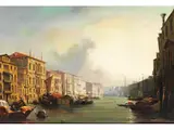 Venedig, Blick Über den Canal Grande auf die Rialto-brücke by Frans Vervloet, oil on canvas, sold Jun 2023
