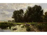 Ein Weiher by Otto Strützel, oil on canvas, sold Sep 2019