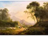 Italienische Gebirgslandschaft mit Ziegen by Martin Verstappen, oil on canvas, sold Mar 2019