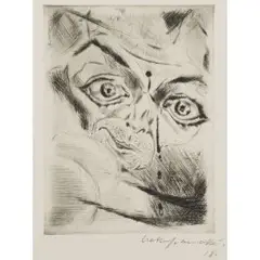 Der rebell by Walter Gramatté, 1918, drypoint, sold Dec 2025