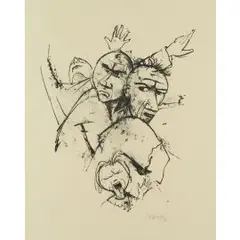 Erschreckte by Karl Hofer, lithograph, sold Dec 2025
