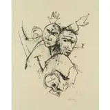 Erschreckte by Karl Hofer, lithograph, sold Dec 2025