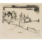 Walchensee mit kapelle by Lovis Corinth, etching, sold Dec 2025