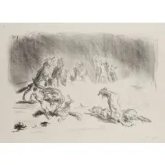 Heulende hyänen by Max Slevogt, 1917, lithograph, sold Dec 2025