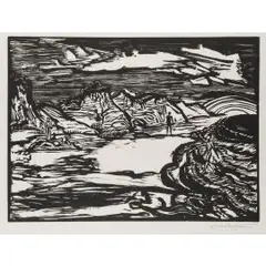 Nordseeküste by Erich Heckel, 1955, woodcut, sold Dec 2025