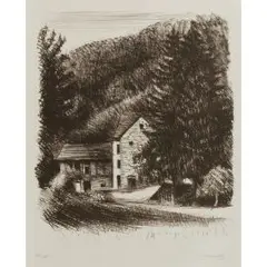 Lochmühle by Gerhard Marcks, 1974, color lithograph, sold Dec 2025