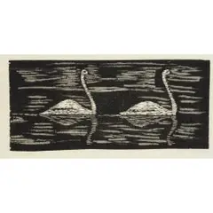 Zwei schwäne by Gerhard Marcks, 1959, woodcut, sold Dec 2025