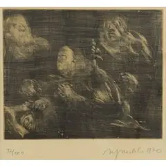 Gift ins ohr i by Alfred Hrdlicka, 1970, etching, sold Dec 2025