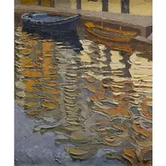 Venice - gold & silver reflections by Alan Cotton, oil on canvas, sold Dec 2025