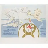 La machine à coudre (die nähmaschine) by Salvador Dalí, 1975, pencil, sold Dec 2025