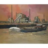 Zeche emscher-lippe by Michael Sichelschmidt, 1988, oil on canvas, sold Dec 2025